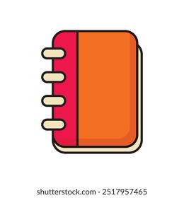 Notebook icon with colorful design. Simple notebook vector illustration	
