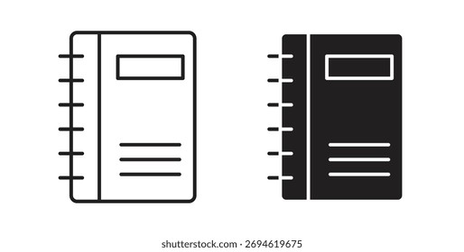 Concepto de icono de cuaderno. Símbolo del logotipo para el Web y el móvil. Pixel perfecto.