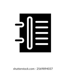 Notebook icon. Concept of planning, organization, and productivity.