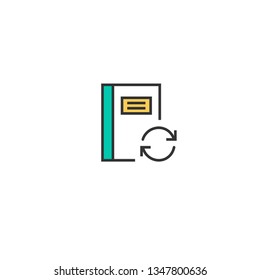 Notebook icon design. Interaction icon vector illustration