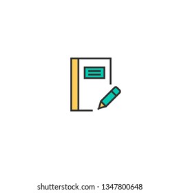 Notebook icon design. Interaction icon vector illustration