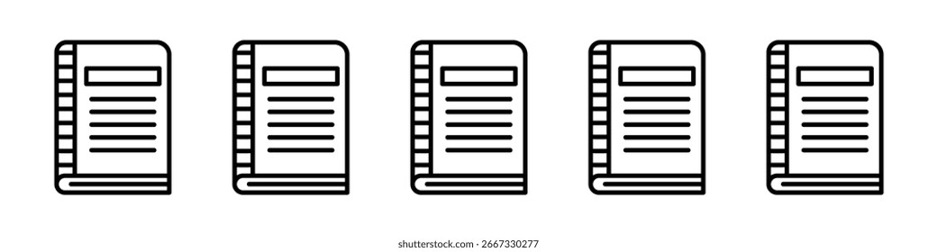 Notebook icon design, logo, app, UI. Vector illustration, EPS