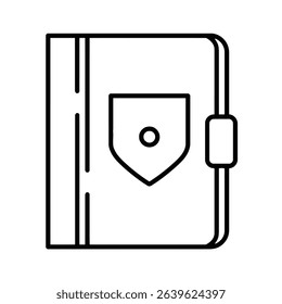 Notebook icon design pocket journal book outline