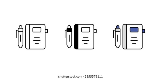 Notebook icon design with white background stock illustration