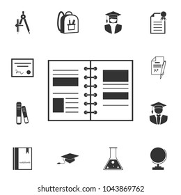 Notebook icon. Detailed set of education element icons. Premium quality graphic design. One of the collection icons for websites, web design, mobile app on white background