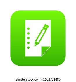 Notebook icon digital green for any design isolated on white vector illustration