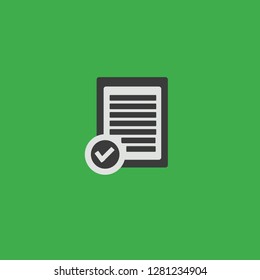 notebook icon, document symbol. Flat vector sign isolated on green background. Simple vector illustration for graphic and web design. - Vector
