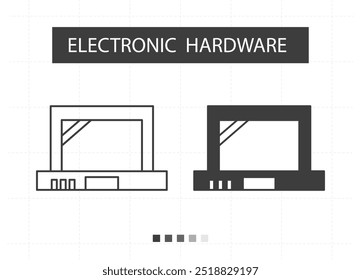 notebook, ícone de notebook, ícones de hardware eletrônico