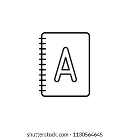 notebook icon. Element of education icon for mobile concept and web apps. Thin line notebook icon can be used for web and mobile