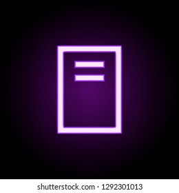 notebook icon. Elements of web in neon style icons. Simple icon for websites, web design, mobile app, info graphics