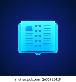 Icono del cuaderno: herramienta esencial para el aprendizaje y el estudio académicos, que simboliza el aprendizaje académico, el estudio y la organización. Ideal para contenido educativo, materiales escolares y guías de estudio