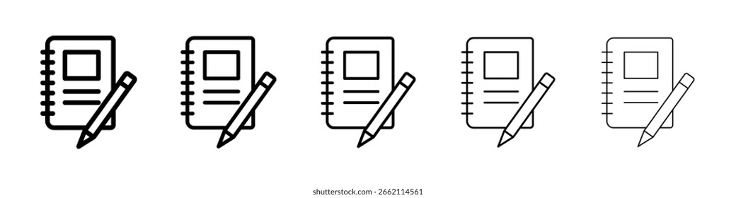 Icono de cuaderno lleno de concepto de signo plano para el Diseño web.