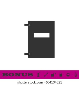 Notebook icon flat. Black pictogram on white background. Vector illustration symbol and bonus button