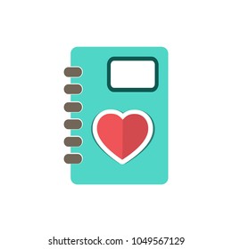 Notebook icon. Flat design.