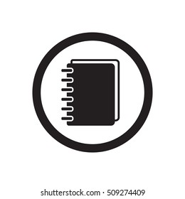Notebook  icon.  Flat design.