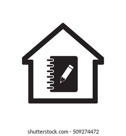 Notebook  icon.  Flat design.