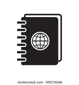 Notebook  icon.  Flat design.