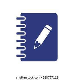 Notebook  icon.  Flat design.