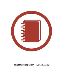 Notebook  icon.  Flat design.
