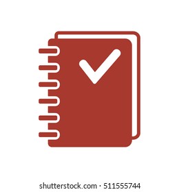 Notebook  icon.  Flat design.