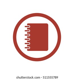 Notebook  icon.  Flat design.