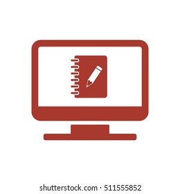 Notebook  icon.  Flat design.