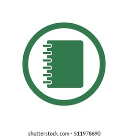Notebook  icon.  Flat design.