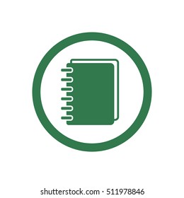 Notebook  icon.  Flat design.