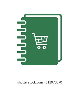 Notebook  icon.  Flat design.