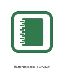 Notebook  icon.  Flat design.