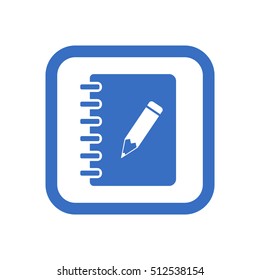Notebook  icon.  Flat design.