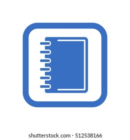 Notebook  icon.  Flat design.