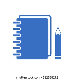 Notebook  icon.  Flat design.