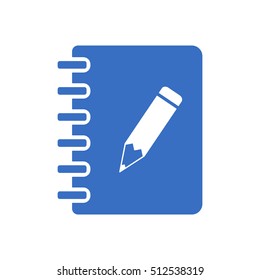 Notebook  icon.  Flat design.