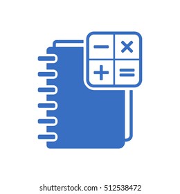 Notebook  icon.  Flat design.