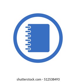 Notebook  icon.  Flat design.