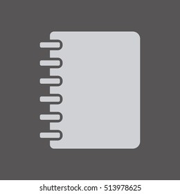 Notebook  icon.  Flat design.