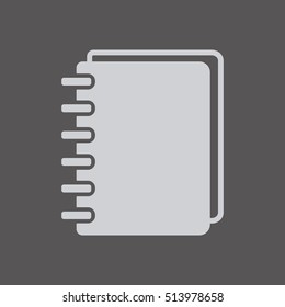 Notebook  icon.  Flat design.