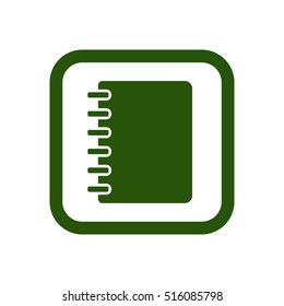 Notebook  icon.  Flat design.