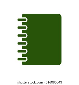 Notebook  icon.  Flat design.