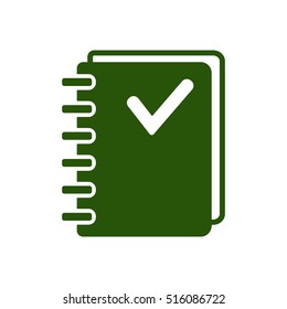 Notebook  icon.  Flat design.