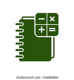 Notebook  icon.  Flat design.