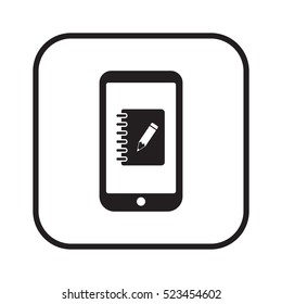Notebook  icon.  Flat design.