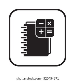 Notebook  icon.  Flat design.