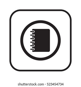 Notebook  icon.  Flat design.