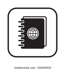 Notebook  icon.  Flat design.