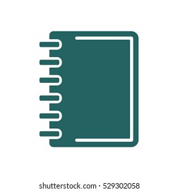 Notebook  icon.  Flat design.