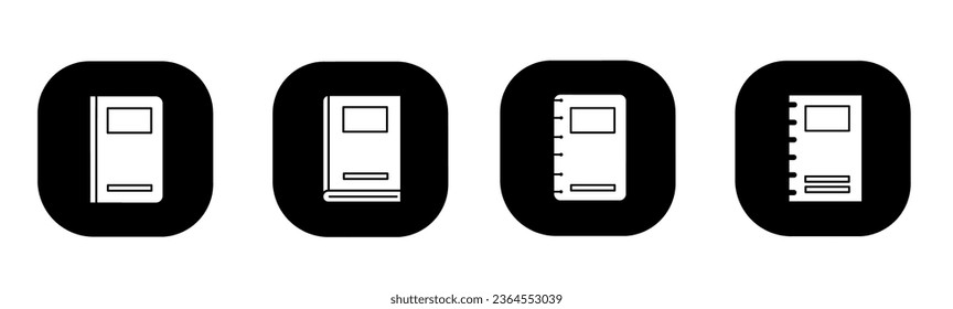 Icono de bloc de notas en plano. Un diseño de cuaderno. Vector de material.