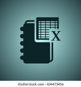 notebook Icon, flat design style
