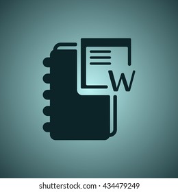 notebook Icon, flat design style